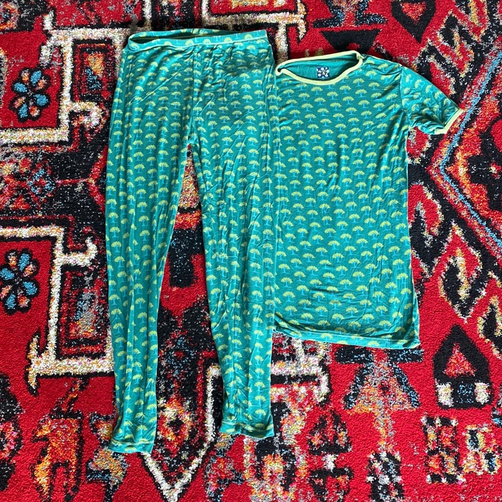 KicKee Pants Kids Green Trees Pajama Set